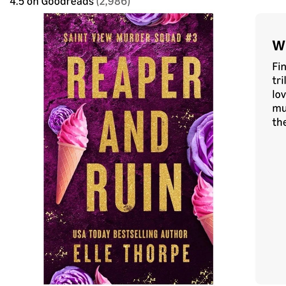 Reaper and Ruin Book by - Purple and Gold Cover